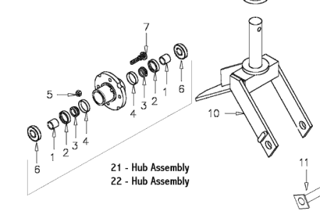 Tail wheel hub assembly